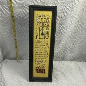 Primitive Style Framed Needlework Sampler Dated 1811 | Folk Art Wall Décor